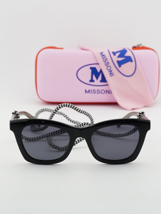 M Missoni MMI 0089/S 0807 IR Square Sunglasses - Shiny Black/Grey main image 6